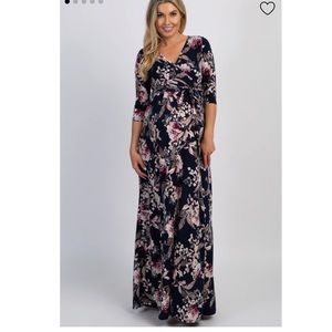 Pinkblush maternity maxi dress navy floral